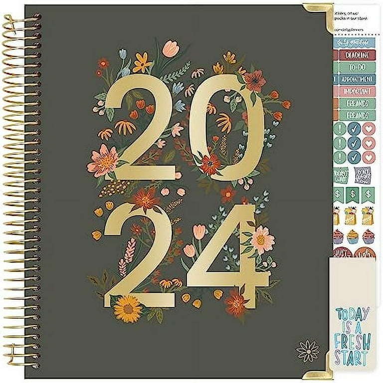 bloom daily planners 2024 Hardcover Calendar Year Goal & Vision Planner  (January 2024 - December 2024) - Monthly/Weekly Column View Agenda Organizer  - 7.5 x 9 - Dreams In Bloom 