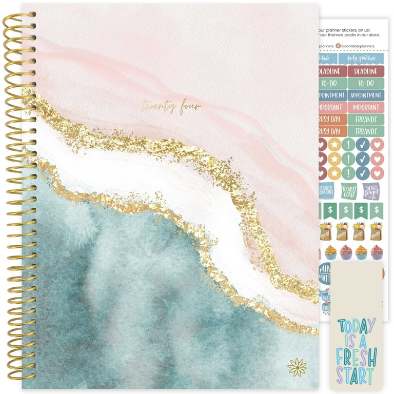 bloom daily planners 2024 Soft Cover Planner, 8.5 x 11, Daydream  Believer, Pink & Blue 