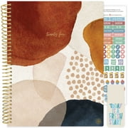 bloom daily planners 2024 Soft Cover Planner, 8.5" x 11", Earthy Abstract, Blue