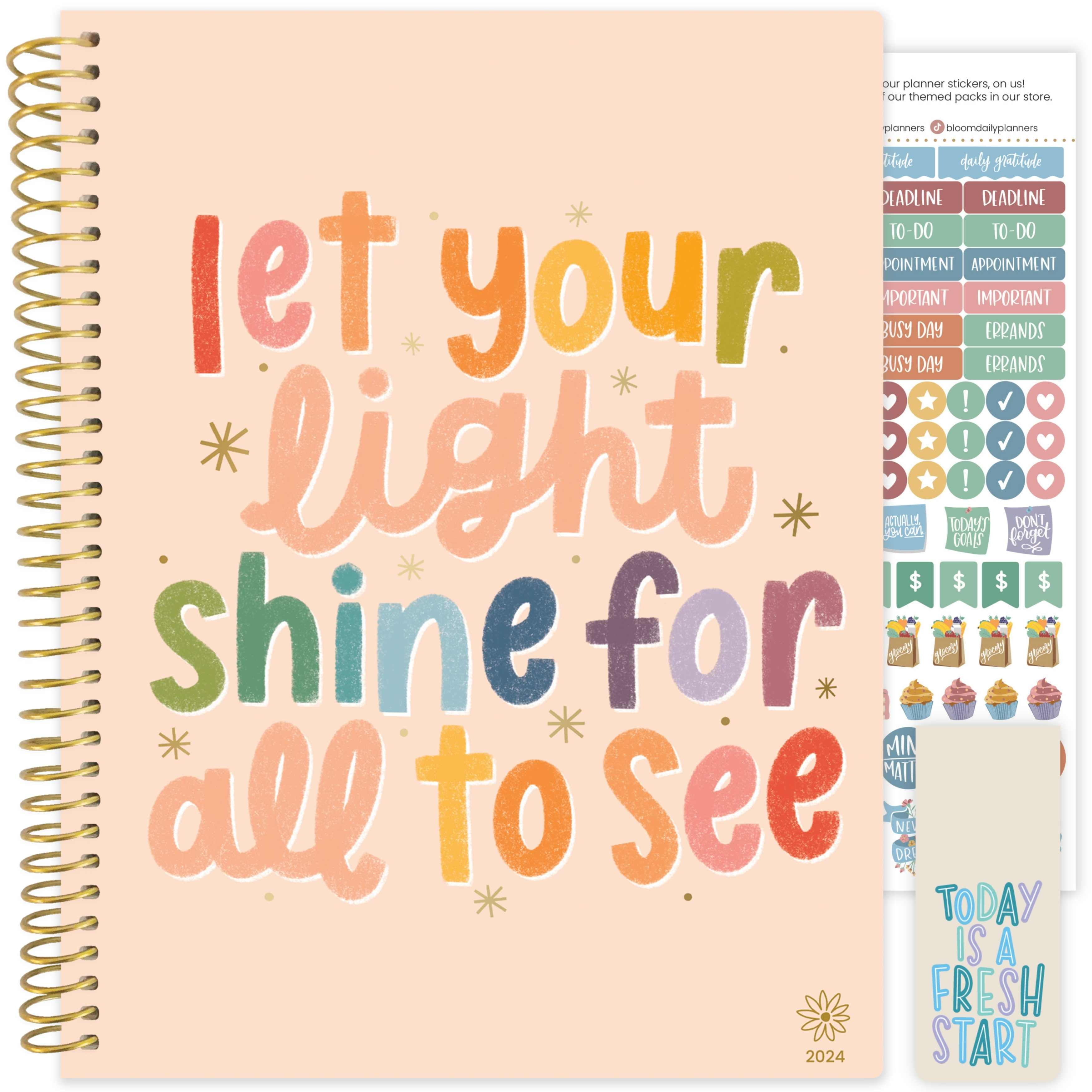 bloom daily planners 2024 Soft Cover Planner, 8.5" x 11", Let Your