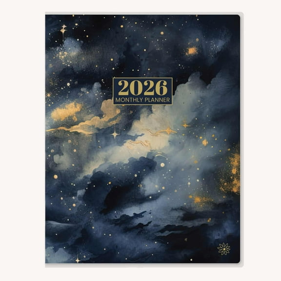 bloom daily planners 2026 Monthly Planner, 9" x 12", Midnight Sky