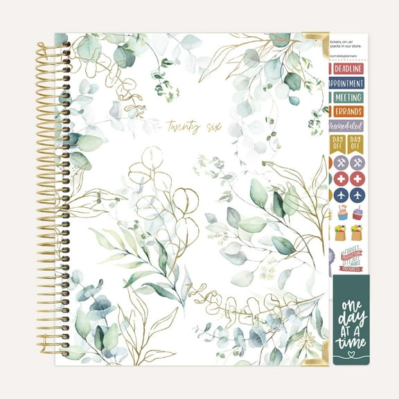 bloom daily planners 2026 Vision Planner, 7.5" x 9", Monthly & Weekly Agenda Organizer, Eucalyptus White