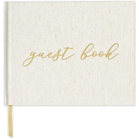 bloom daily planners Guest Book, 7" x 9", Gold Linen
