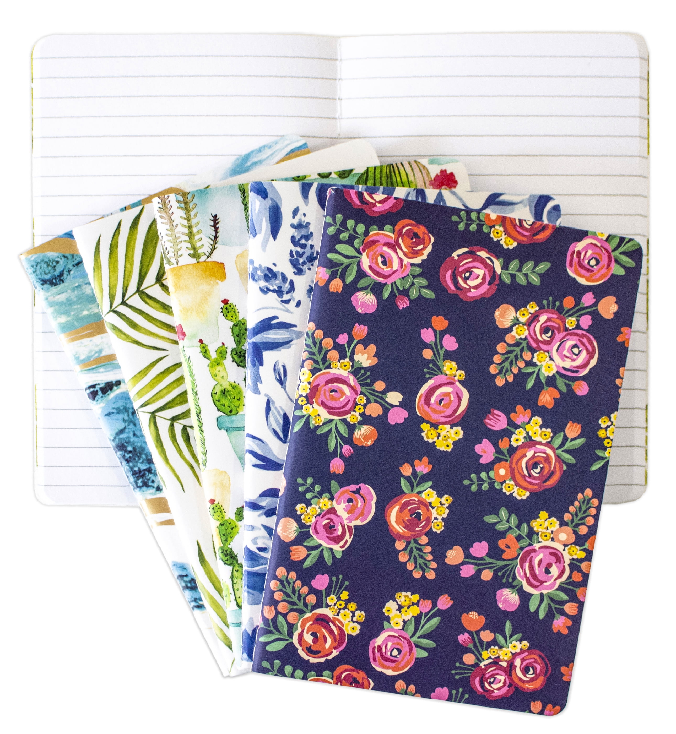 bloom daily planners Mini Lined Notebooks, Assorted Patterns, Set of 5