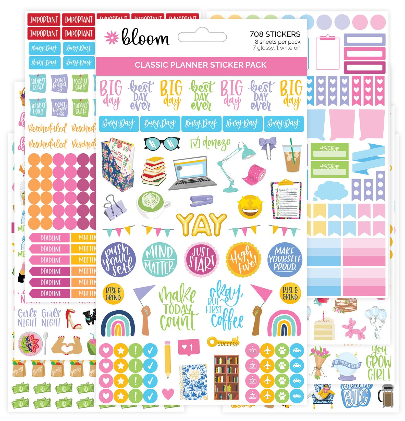 GENEMA Productivity Mini Icons Planner Stickers Decals for Adult