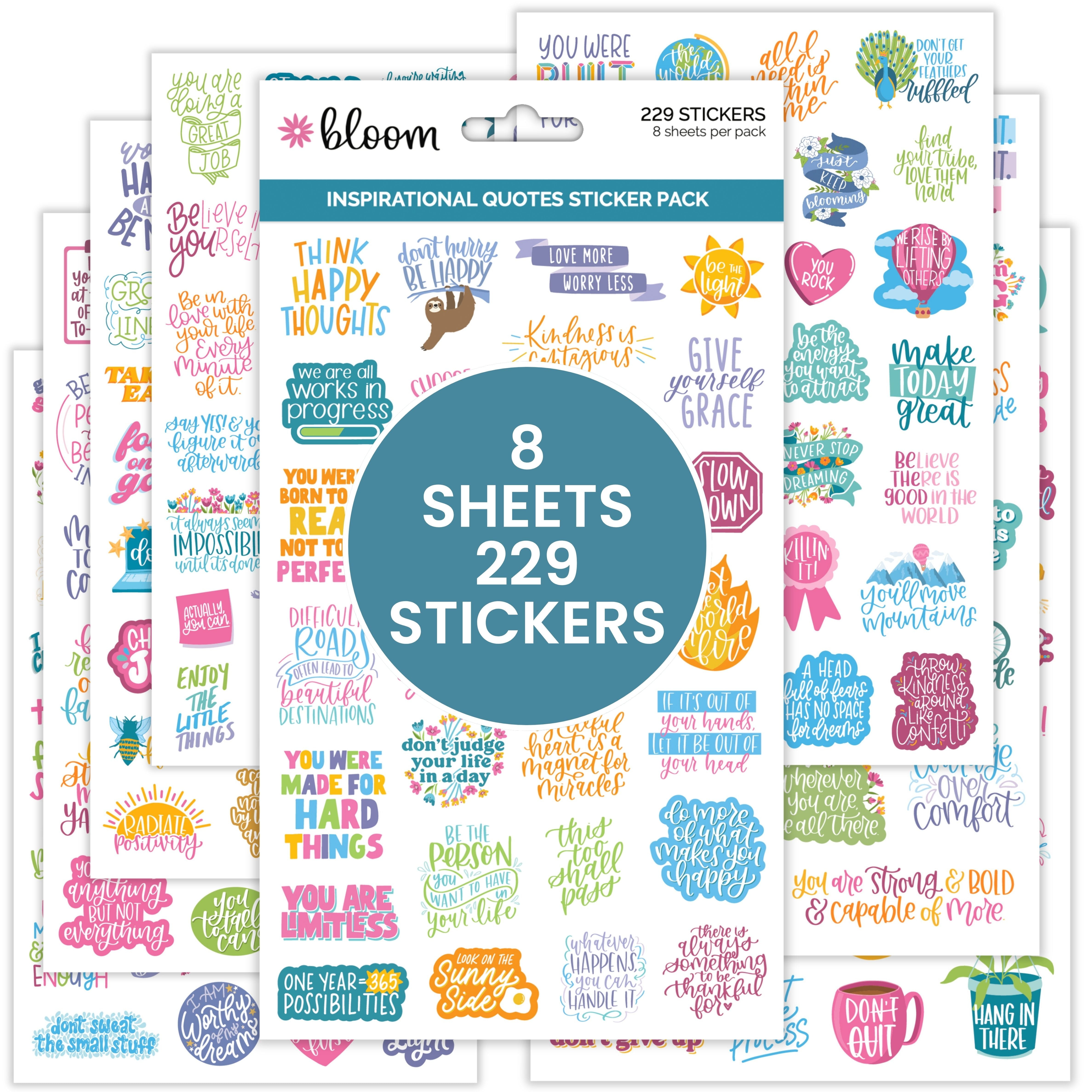 bloom daily planners Sticker Sheets, Inspirational Quotes