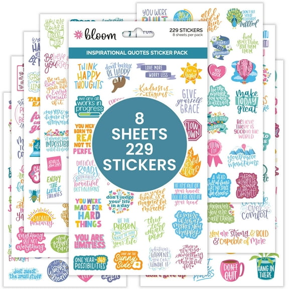 bloom daily planners Sticker Sheets, Inspirational Quotes