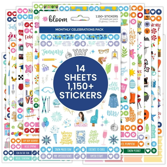 bloom daily planners Sticker Value Pack, Monthly Celebrations