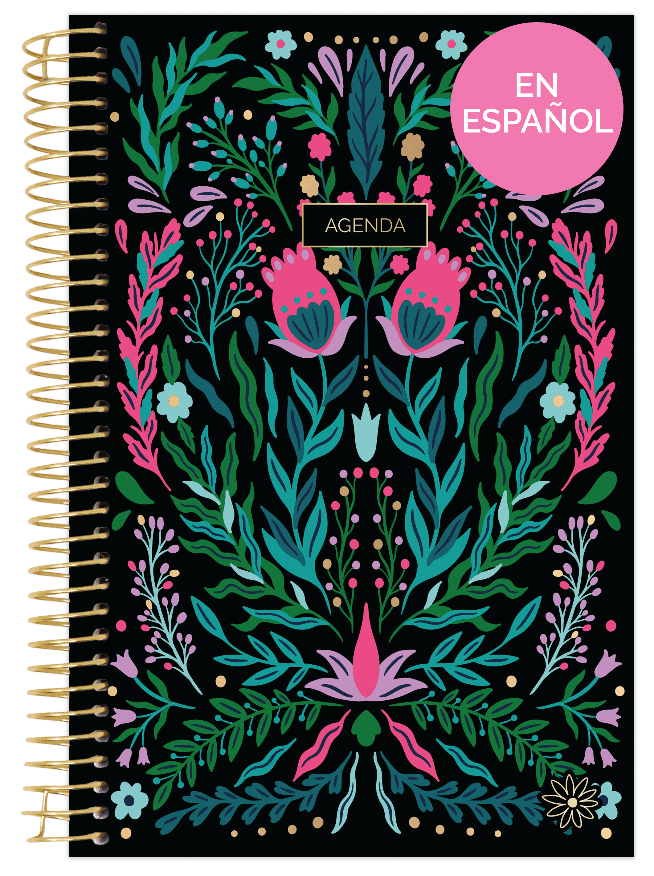 bloom daily planners Undated Spanish Planner, Folky Floral, 5.25" x 8.25"