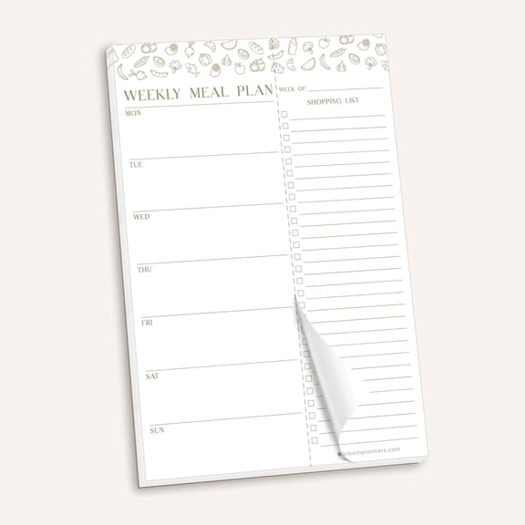 bloom daily planners Weekly Meal Planning Pad with Magnets 6 x 9" Modern Gold
