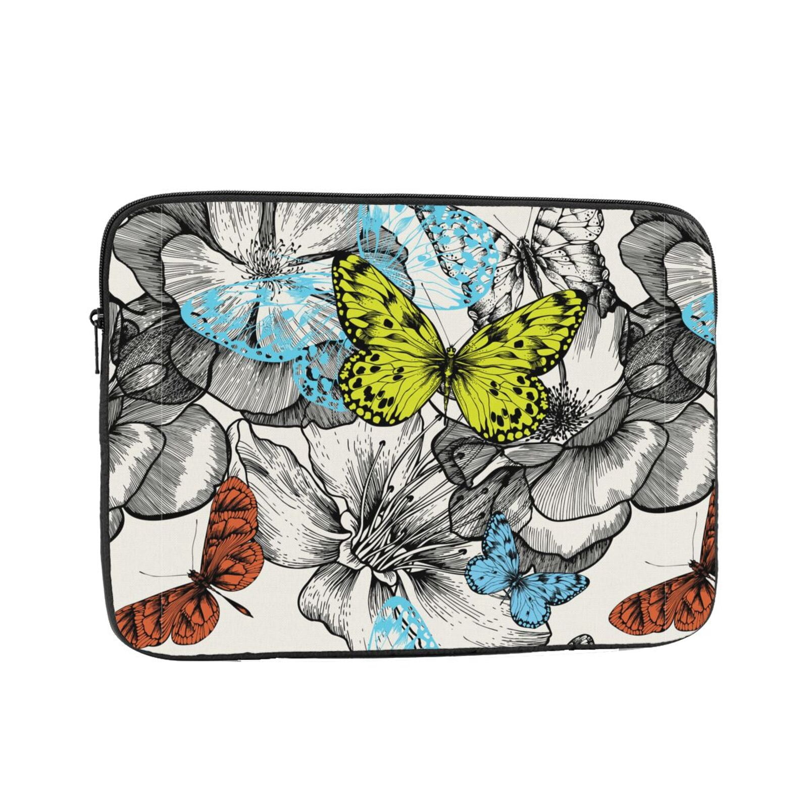 blooming roses flying butterflies 13 inch Portable Laptop Sleeve ...