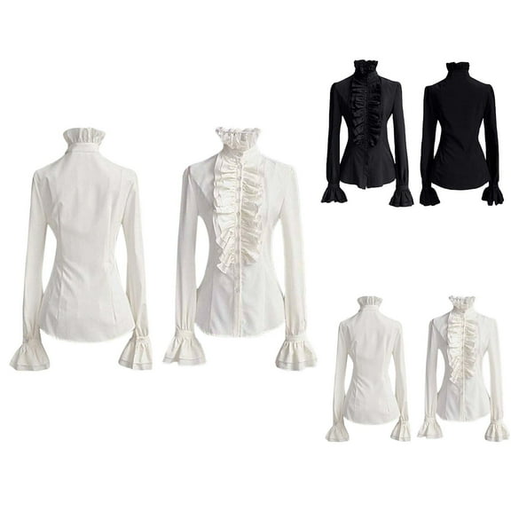 blouse for women floral blouses for women blouses women silky Women Lace Up Solid Long Sleeve Ruffled Tie Shirt Top Blouse