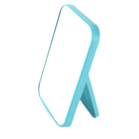 blue Blue Desktop Makeup Mirror Portable Small Mirror With Foldable Stand For Dressing Table Bedroom Student Dormitory Travel Mirror Glass Surface Compact Design