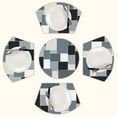 thumbnail image 1 of blue Geometric Art, Black and White blue Round Table Placemats Set Of 5 Wedge Table Mats Washable Heat Resistant Place Mat For Dining Table Kitchen Farmhouse Restaurant, 1 of 6
