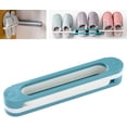 thumbnail image 1 of (blue)Slippers Rack Hanging Shoe Organizers,3 in 1 Folding Holder Shoes Hanger Wall Mounted Shoe and Bathroom Towel Organizer Rack, 1 of 5