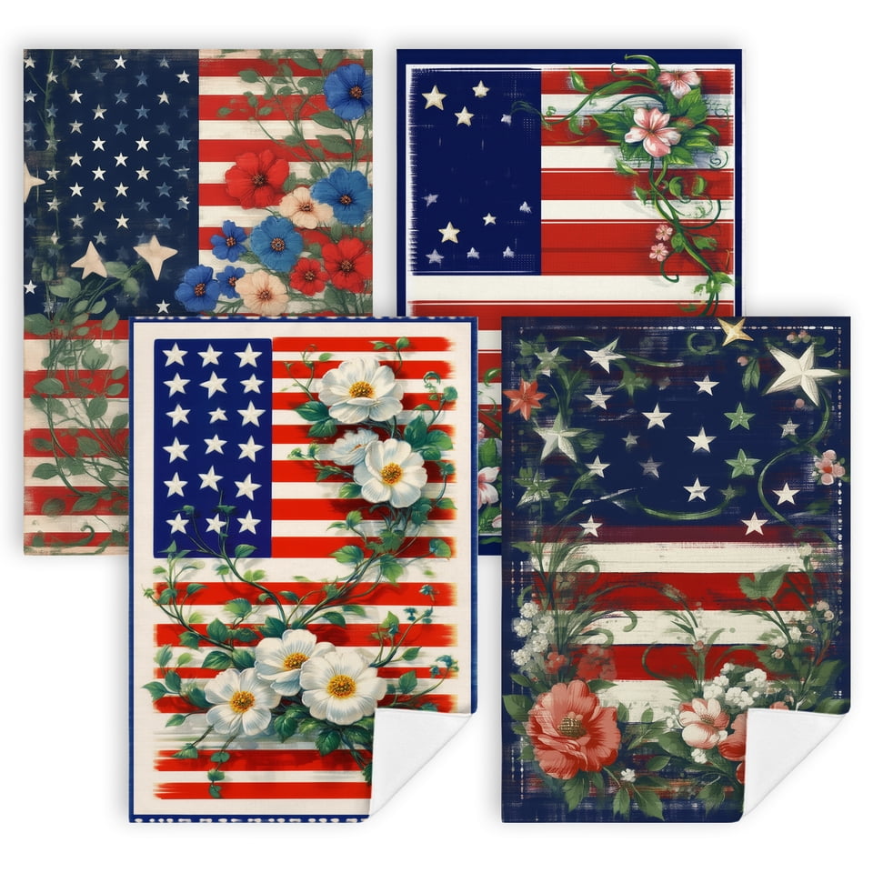 blue and white kitchen towels an american flag with red white and blue ...
