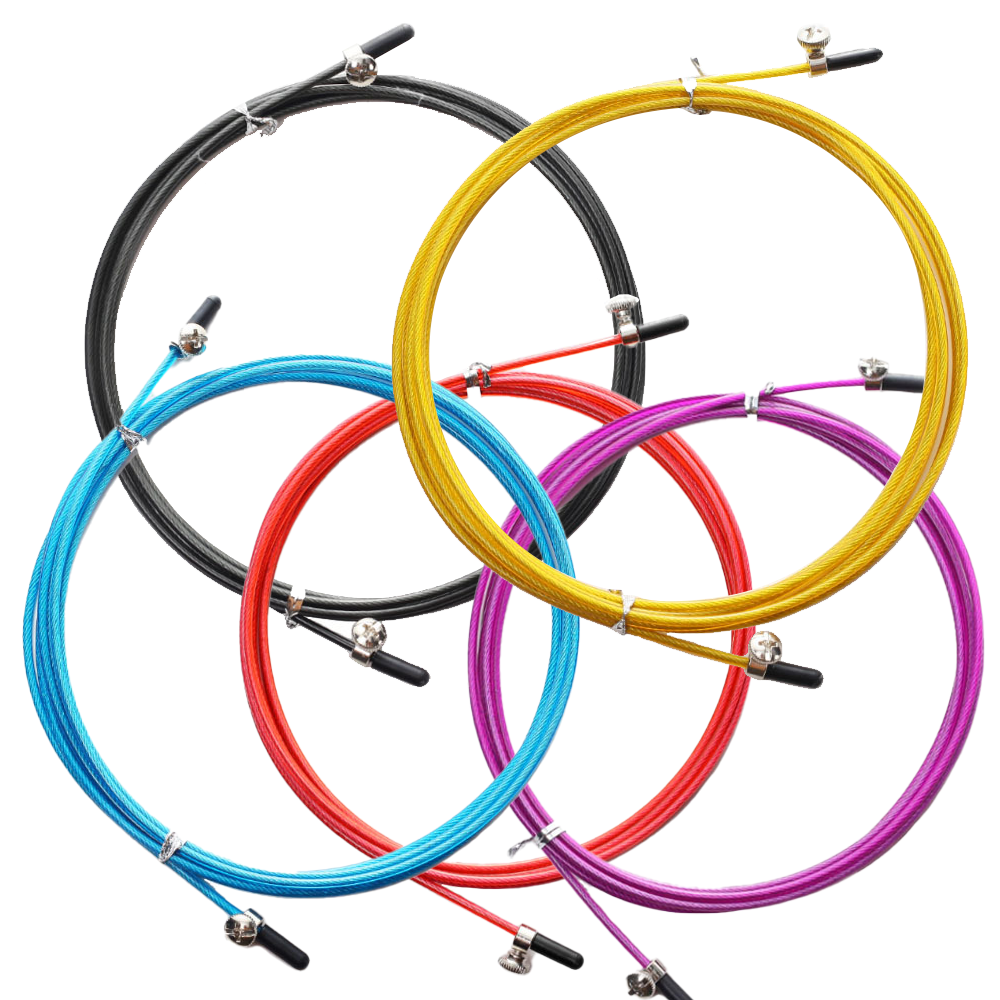 blue+black+red+purple+gold Speed Jump Rope Replacement Cable, 5 Pack ...