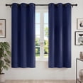 thumbnail image 1 of Blackout Curtains for Bedroom, Thermal Insulated Blackout Curtain 2 Panels 42x72 inch, Black Drapes with Grommets, Noise Reducing Energy Saving & Wrinkle-Free Drapes for Living Room, Navy Blue, 1 of 7