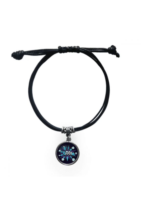 blue boom bubble bracelet leather wristband black jewelry