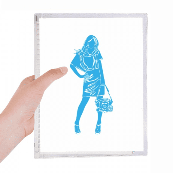 blue fashion beautiful woman notebook loose diary refillable journal statiry
