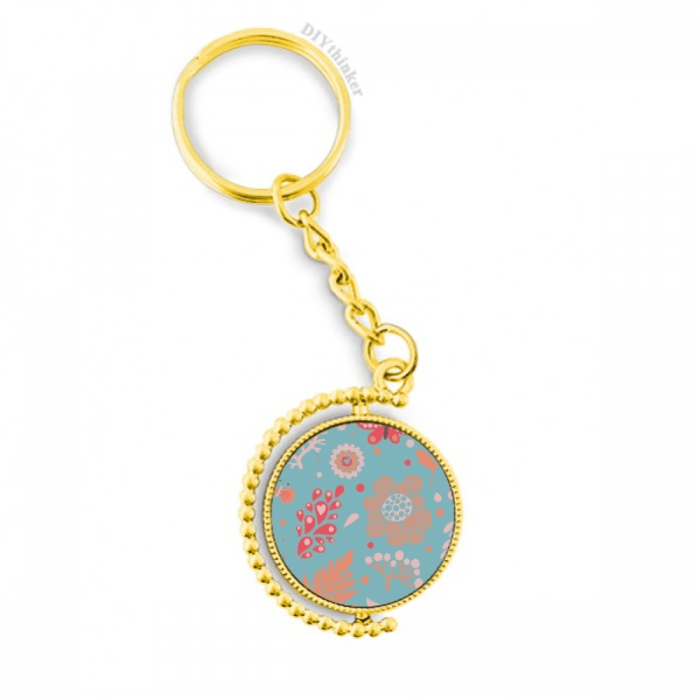 blue flower paint metal connector key chain accessory en keyholder ...