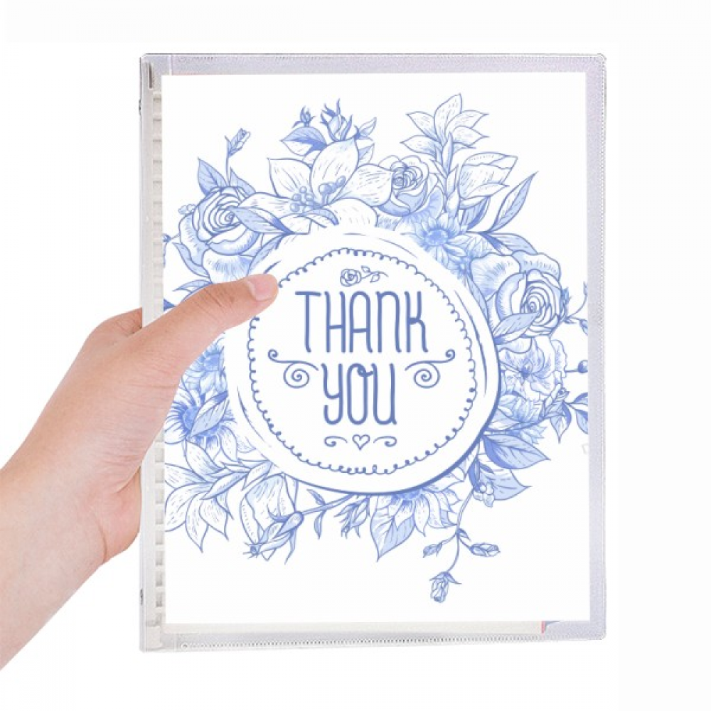 blue flowers s pattern rose notebook loose diary refillable journal statiry