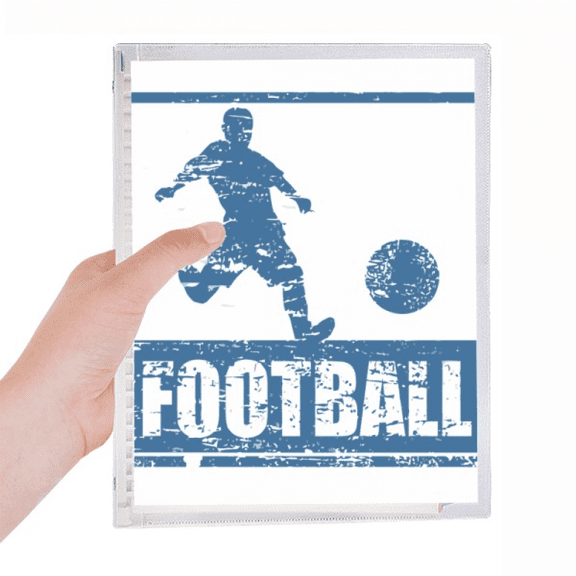blue football player kick football notebook loose diary refillable journal statiry