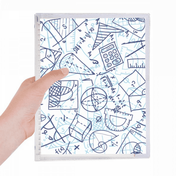blue hand painted math ruler calculator illustration notebook loose diary refillable journal statiry