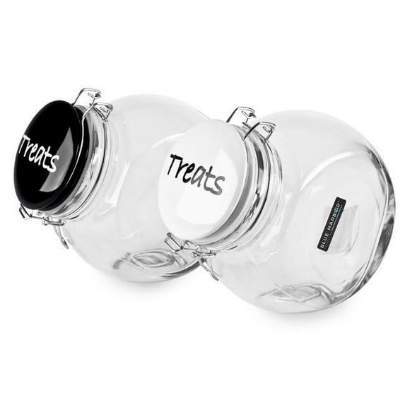 Blue Harbor 29902 66 oz Glass Jar with Ceramic Between Treats Lid - Clear