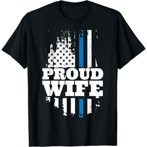 blue line flag shirt for women - police wife gift