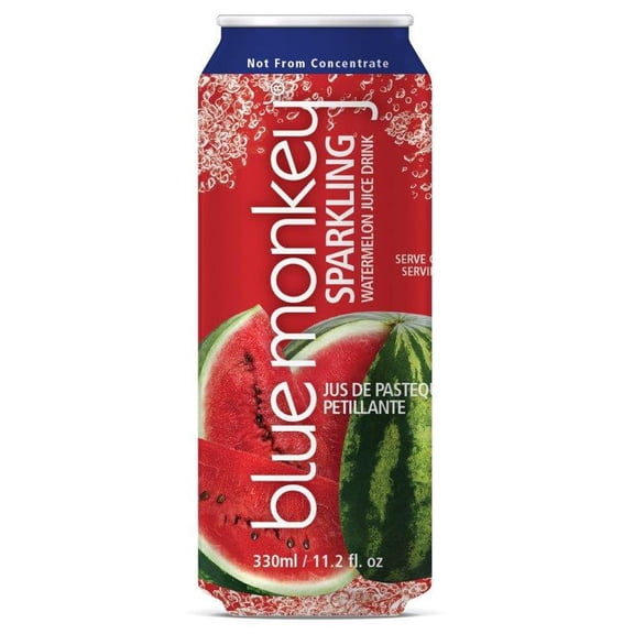 blue monkey Sparkling 55% Watermelon Juice, 11.2 Fluid Ounce (Pack of 12)