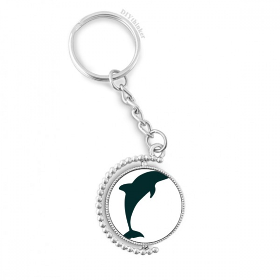 blue ocean docile friendly dolphin rotatable keyholder disc accessories chain clip
