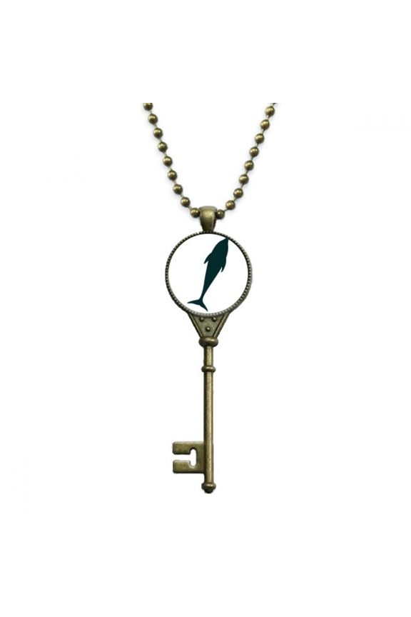 blue ocean docile streamline dolphin key necklace pendant tray embellished chain
