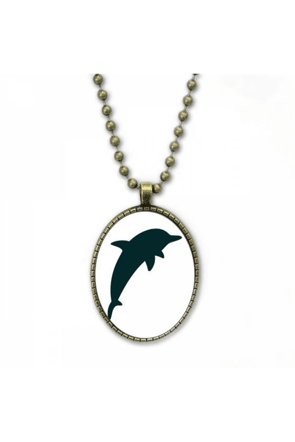 blue ocean streamline cute dolphin necklace vintage chain bead pendant jewelry collection