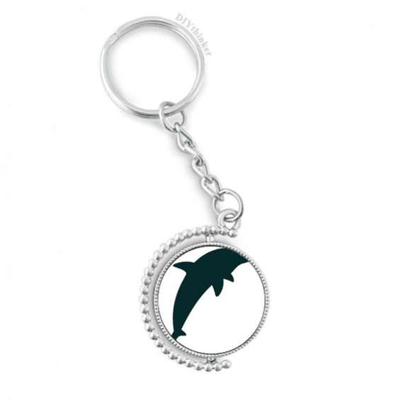 blue ocean streamline cute dolphin rotatable keyholder disc accessories chain clip