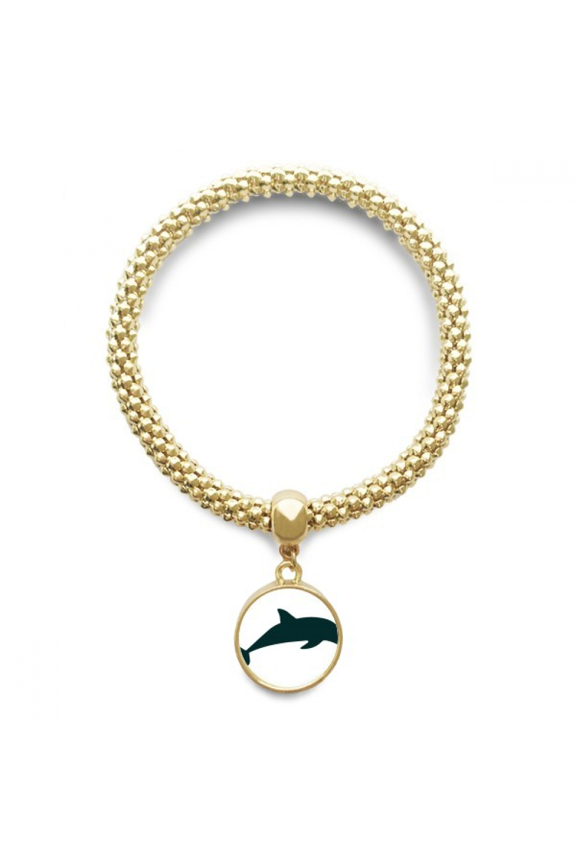 blue ocean streamline swimng dolphin en bracelet round pendant jewelry chain