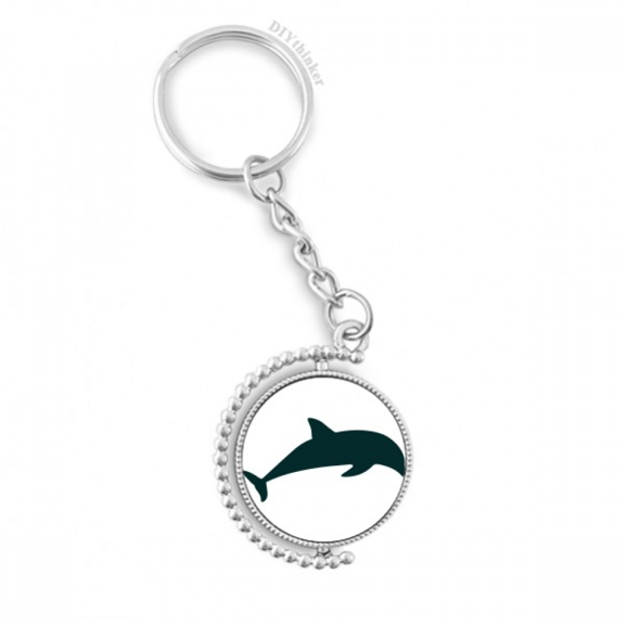 blue ocean streamline swimng dolphin rotatable keyholder disc accessories chain clip