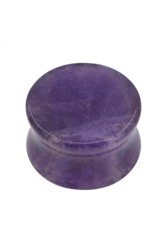 Pair of 00 GAUGE Amethyst Double Flare Stone Ear Plugs Expander Gauges E553
