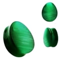 thumbnail image 1 of blue palm jewelry Pair of 1/2 INCH Green Cat Eyes Stone Teardrop Plug Double Flare Ear Lobe Plugs E608, 1 of 1