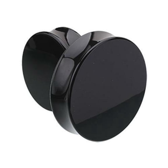 blue palm jewelry Pair of 32MM Black Obsidian Stone Double Flared Plug Gauges Expander E614