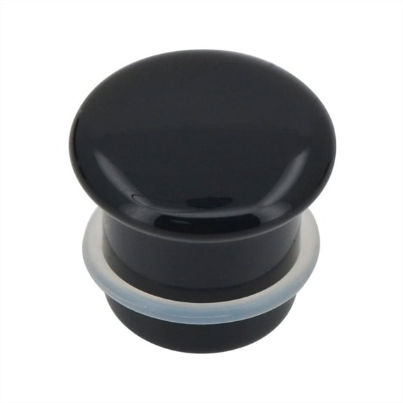 blue palm jewelry Pair of Black Obsidian Single Flare Stone Ear Plugs Silicone O-Ring Expander Gauges 1 INCH E616