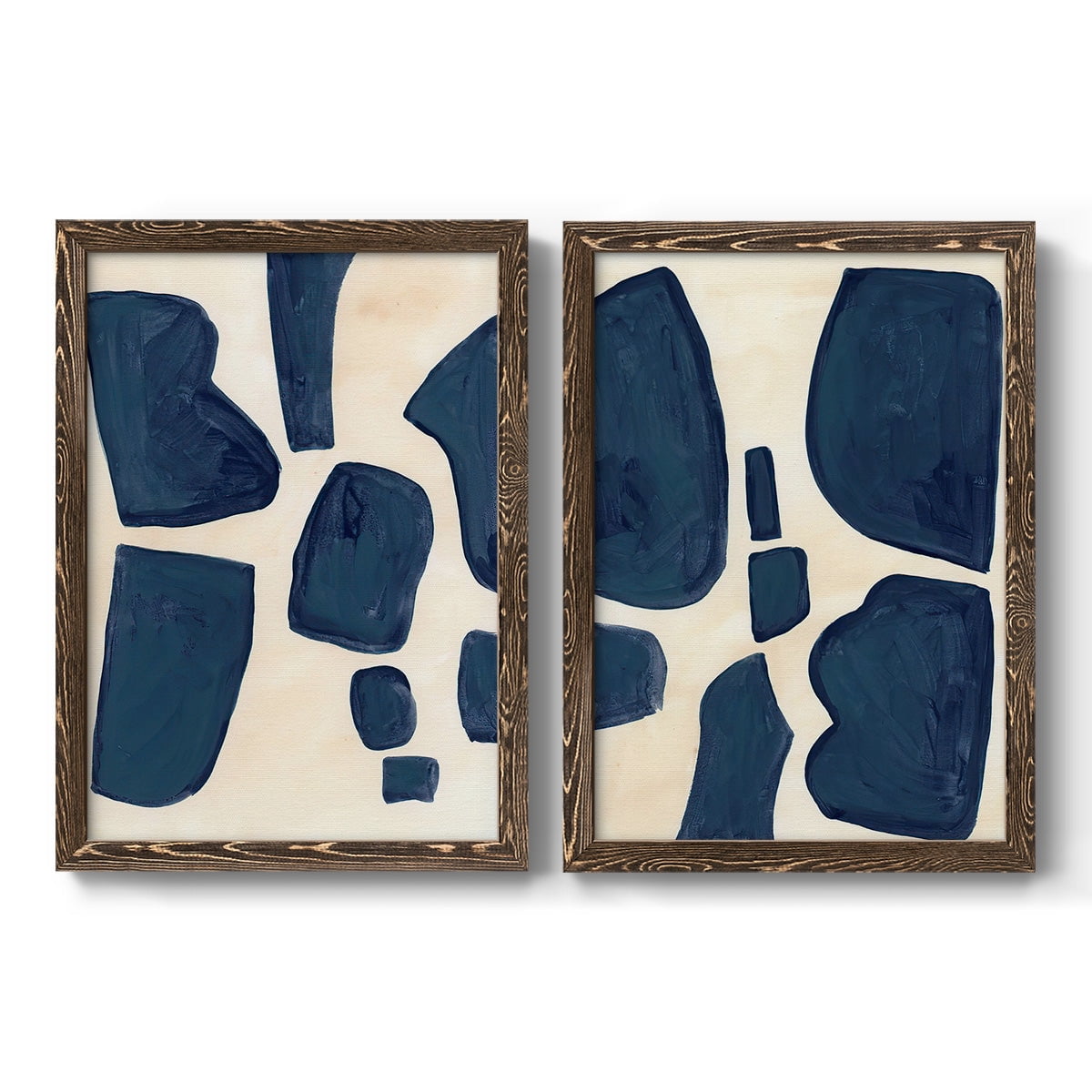 Blue Pieces I - Premium Framed Canvas 2 Piece Set - Ready to Hang