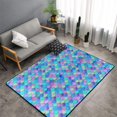 blue purple Rainbow fish scale Area Rugs for Living Room Bedroom