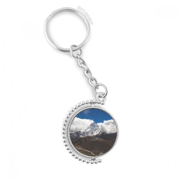 blue ry science nature scenery rotatable keyholder disc accessories chain clip