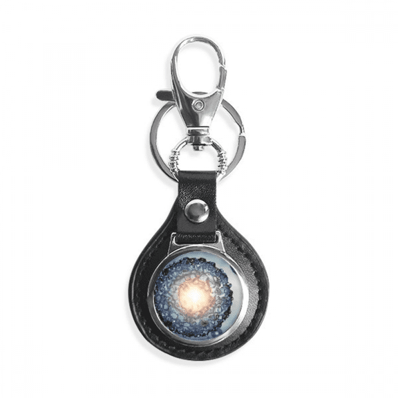 blue science cells microcosc pattern key link chain keyholder finder hook metal