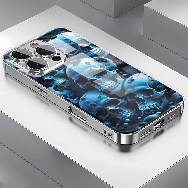 blue skull unique pattern mobile phone case Compatible with iPhone 11 ...