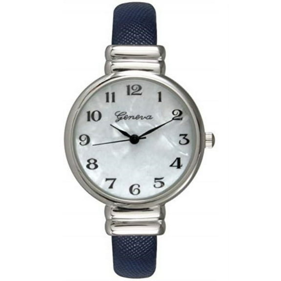 blue snake style band slim case geneva women's bangle cuff watch