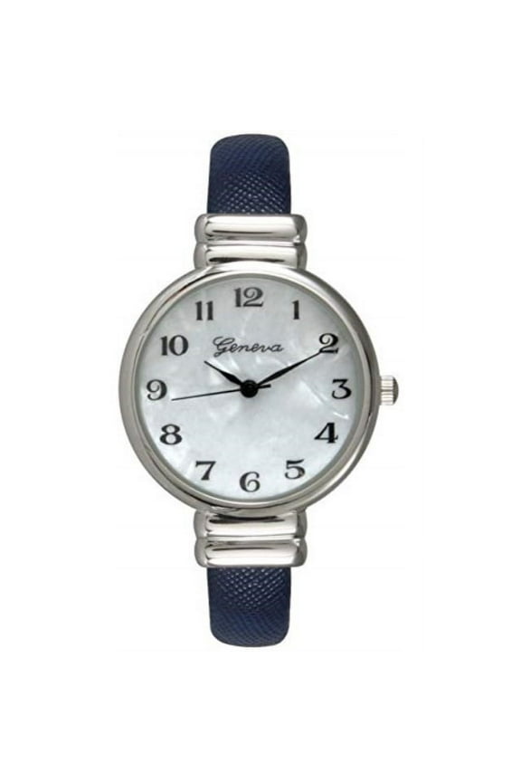 blue snake style band slim case geneva women's bangle cuff watch