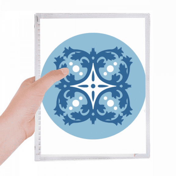 blue talavera flower decorative ilustration notebook loose diary refillable journal statiry