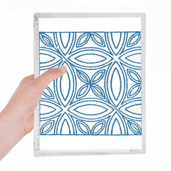 blue talavera ilustration decorative pattern notebook loose diary refillable journal statiry